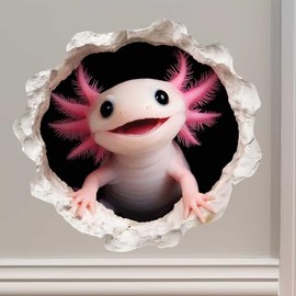 Bubbles - Axolotl Decal - Wall Hole Sticker with 3D Effect
