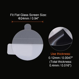 sourcing map 3pcs Watch Glass Screen Protectors 24mm HD High Definition Anti-Scratch Waterproof Ultra-Thin TPU Universal Smartwatch Screen Protective Film with Cloth Sticker Scraping Card