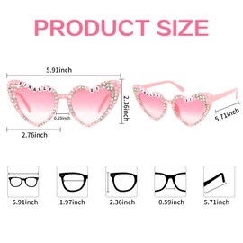 Semato 21st Birthday Gifts for Women 21st Birthday Sunglasses Pink Heart Shaped Sunglasses 21st Birthday Decorations for Her