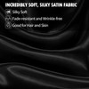 Silky Satin Fitted Sheet Classic Luxury Silky Soft Plain (Black,