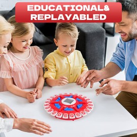 Word Game Family Board Games for Kids & Adults with 2 Modes,144 Topic Categories 36 Letters Pressing Games,Fun Fast-Paced Learning Game,36 Cards,LCD Display Timer for Christmas & Birthday Gifts (Red)