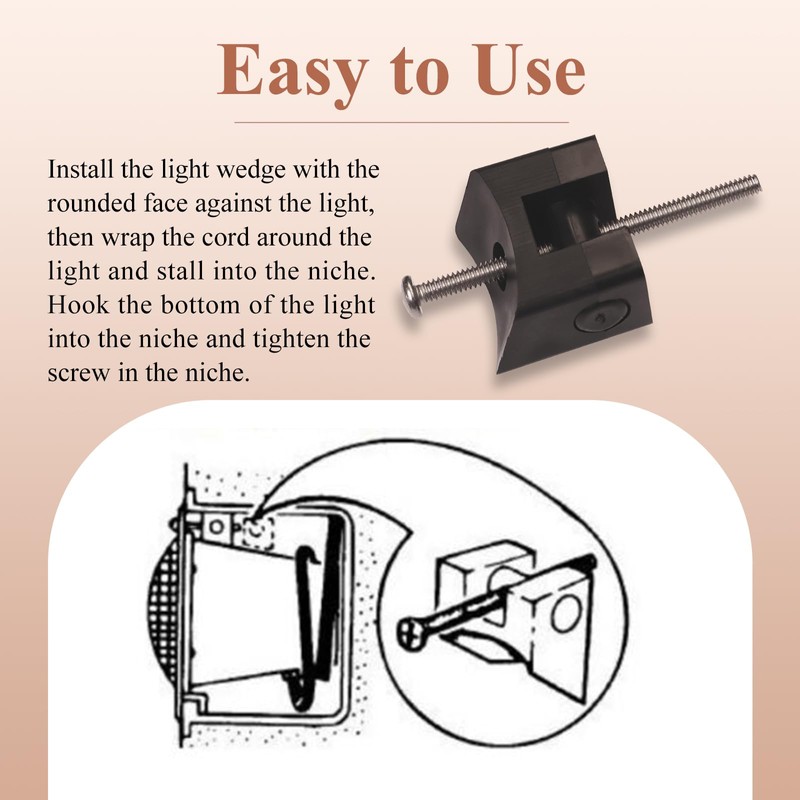 3Pcs Pool Light Wedge #132, Fix Broken Niche, Fits Pool