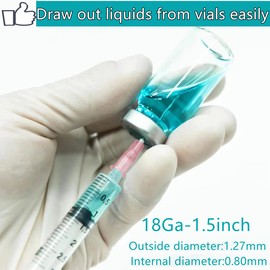100 Pack 3ml 18Ga Lab Syringe Tools with Measurement, Individually Packed