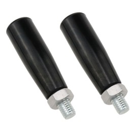 Meuey Lyot Revolving Handle Lathe Hand Handle Trailer Jack Handle M10 Thread Handle Crank Hand Wheel with Nut 2pcs, Black, MET-80406