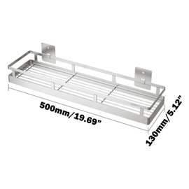 kaileyouxiangongsi 19.69Inch Spice Rack Organizer, SUS304 Stainless Steel Wall Mount Spice Rack Storage Basket, Kitchen Spice Rack, Nail-Free Installation