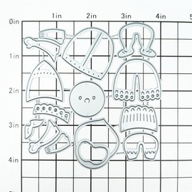 XMZZMX Christmas Patchwork Santa Claus Metal Cutting Dies for Card Making, Paper Embossing Die Cuts Kit Templates Supplies, Photo Frame Album DIY Scrapbooking Stencils Sets
