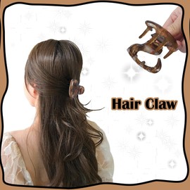 2 PCS French Acetate Hair Pin U Shaped Hair Fork Non-Slip Hair Jaw Claw Hairstyle Accessories for Women Thick Thin Curly Straight Long Hair