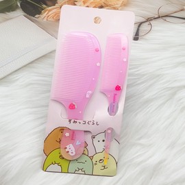 Small Cute Hair Comb,2 Piece Mini Hair Comb Set Fine Tooth Rat Tail Comb For Girls Kids Portable Anti-Static Plastic Hairdressing Comb Hair Comb Gift For Wet And Dry (Pink)