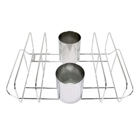 Cataumet BBQ Rib Rack and Beer Can Chicken Holder Smoking Rack Fits Big Egg Style Grills Ovens and Smokers Made with Genuine 304 Stainless Steel