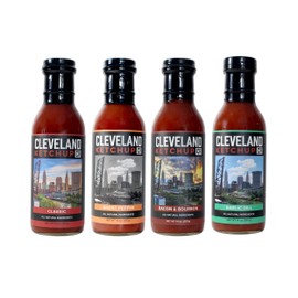 Cleveland Ketchup - 4 Tasty Varieties - Classic, Bacon & Bourbon, Garlic Dill, Ghost Pepper (Variety 4 pack)