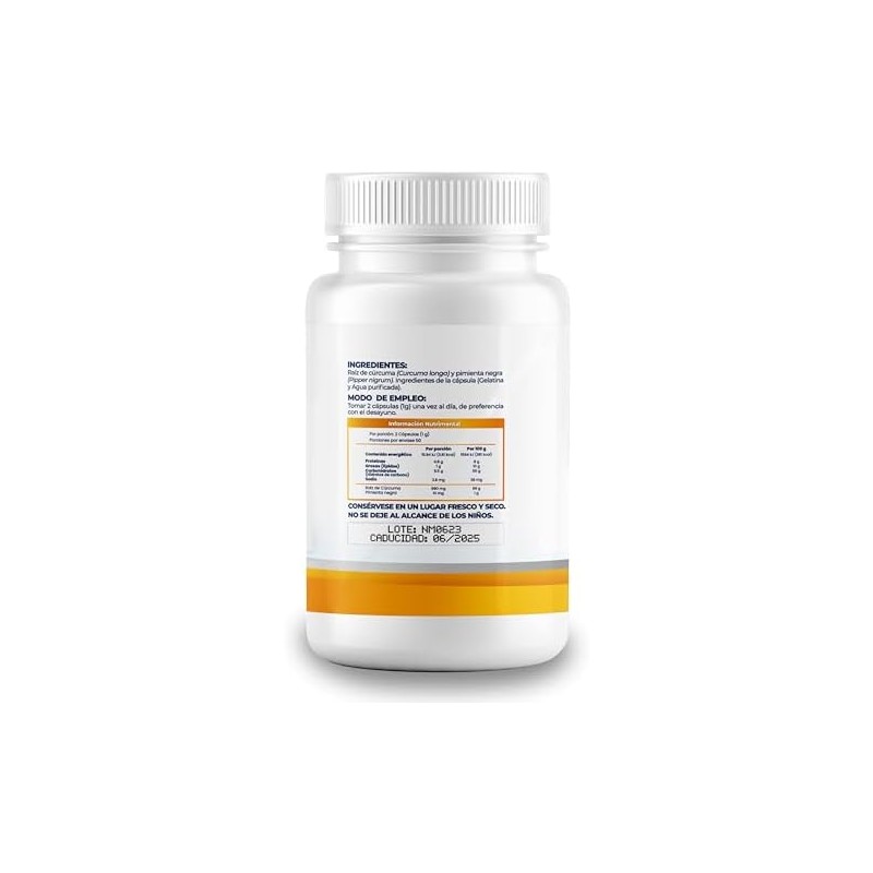 NAIMA Pack de 2 Frascos de Cúrcuma con Pimienta Negra,