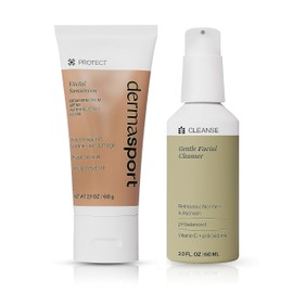 Dermasport Skin Care Set for Swimmers: SPF 50 Sport Face Sunscreen & Gentle Facial Cleanser - Essential Duo for Pre and Post-Swim Protection & Nourishment, Designed for Smooth, Youthful Skin
