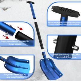1PZ NF3-NG4 32" Detachable Snow Shovel for Car, Extendable Snow Shovel with Thickened Aluminum Alloy, Portable and Multifunctional for Cars, Snowmobiles, Camping and Mud, All Seasons