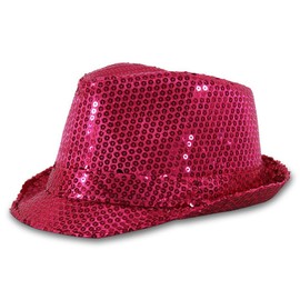 Fasching Hut Pailletten Discoqueen pink