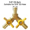 Uenede Brass 5/8 Inch 3-way Y-shaped Shut-off Ball Valve with