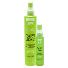 On Natural Weave & Wig Leave-In Conditioner & Detangler Set, 8 oz + 2 oz Travel Size, Pomegranate/Tangerine/Coco-Lime Scent (Coco-Lime)