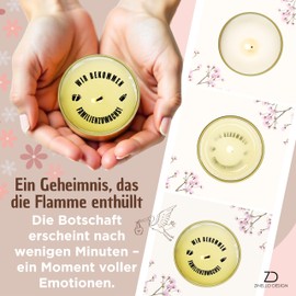 Kerzen Schwangerschaft Verkünden 4er Set - Geheime Nachricht durch Flamme - Geschenk Papa Oma Opa Pate - Zinello Design