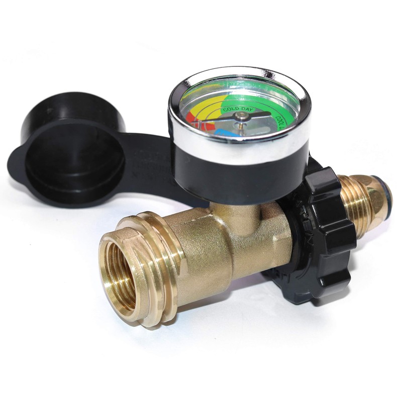 DOZYANT POL Propane Tank Adapter with Gauge Universal Fit Convert