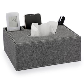 Sumnacon Multi-Function Desktop Storage Case, Remote Control Storage Box, Tissue Case, Small Item Storage, Stylish Pen Holder, Tissue Box, Desktop Storage (Gray)
