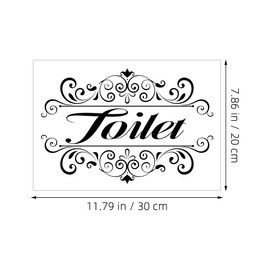 SHINEOFI 2 Pcs Bathroom Door Stickers Signs Bathroom Decorations Wall Stickers Decorative Decal Bathroom Toilet Sticker Bathroom Labels Bathroom Sign Restroom Sign Decor Door Sign PVC Black
