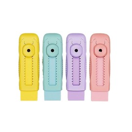 Eraser Elastic Eraser Cute Color Pushable Pull Stretchable Material Flexible Wipe Clean No Trace Wipe Pencil Letters for Learning Work Students Exam Large Capacity Idea 4 Pack (Yellow, Green, Purple