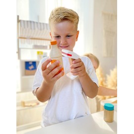 Small Foot Fresh 11739 Wooden Bottle Box, Accessories for the Merchant Shop, Role Toy for Children from 3 Years, Toys