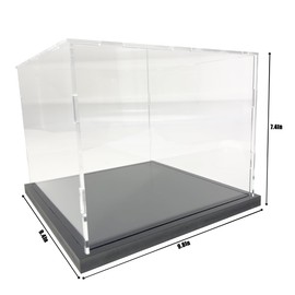 Vynora Acrylic Hat Clea Display Case,Assemble Cube Display Box Stand with Black Base, Dustproof Protection Showcase,Collectibles, Souvenirs, Baseball Cap, Mini Helmet Display Box 9.8x9.4x7.4 inch