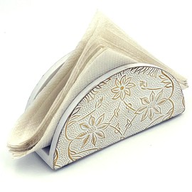 Zyntix Wooden Napkin Holder - Elegant Napkin Holder for Table Decor - Classic Napkin Holders for Paper Napkins - Handcrafted Vintage Style for Home and Dining Room dinnerware & accessories (D White)