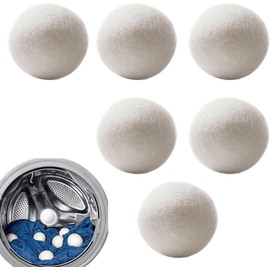 Felted Wool Dryer Ball Anti Static Wool Ball, 6Pcs Natural Softener Drying Balls, Reusable Organic Wooling Laundry Balls