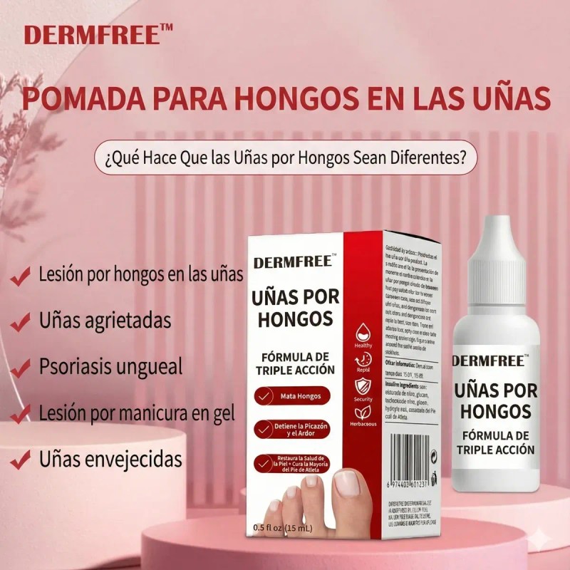 Solución Antifúngica Para Uñas, Pies Y Manos 15 Ml Blanco