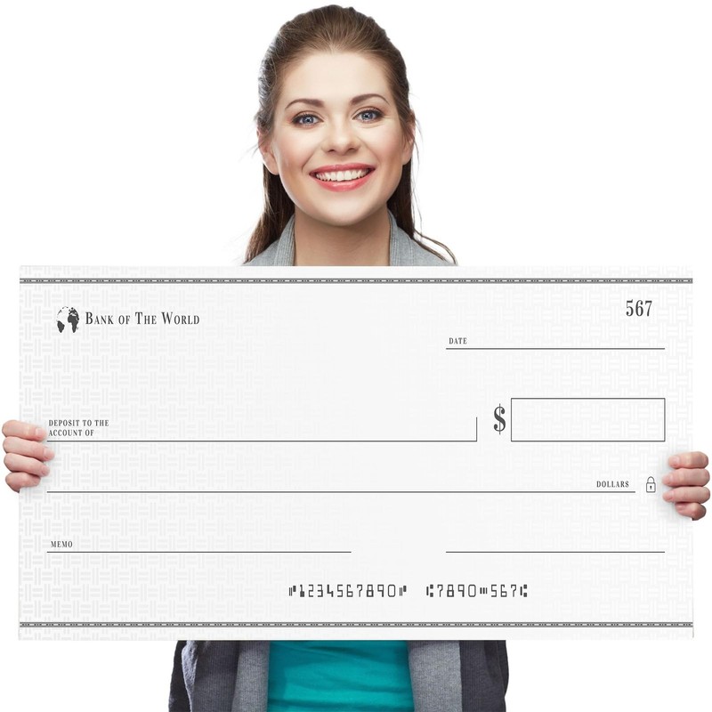 Sustainable Greetings Reusable Giant Paper Check - 30 x 16