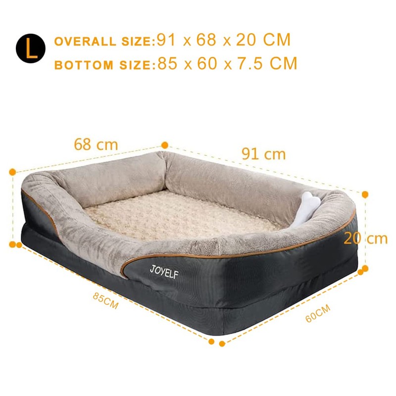 JOYELF Large Memory Foam Dog Bed, Orthopedic Dog Bed &