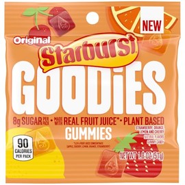 STARBURST GOODIES Original Plant-Based Fruit Gummy Candy, 1.8 Oz Bags (Pack of 12)