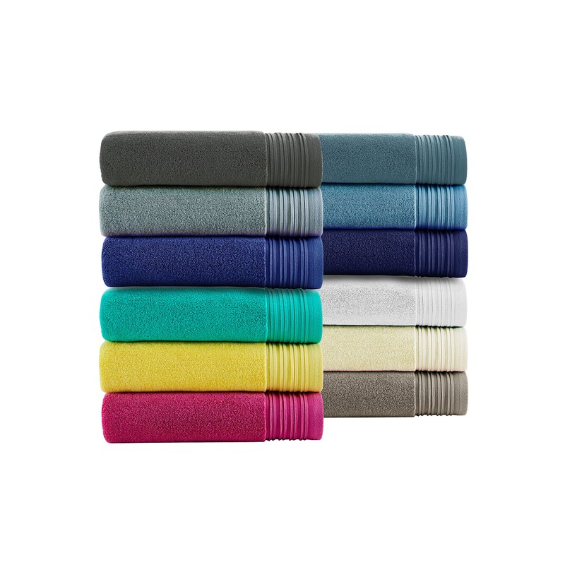 Scallop Pleat Wash Cloth Storm Cloud Bath Towel