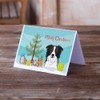 Christmas Tree and Border Collie Greeting Cards and Envelopes Pack