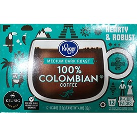 Kroger Medium Dark Roast 100% Colombian Premium Blend Coffee 12 count K-Cups (4 pack, 48 total)