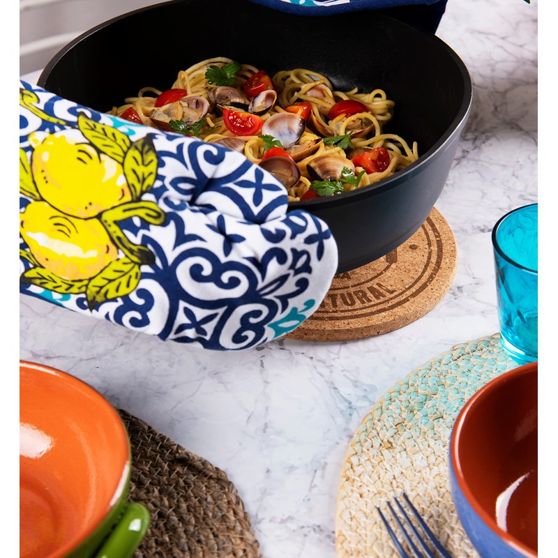 Excelsa Amalfi Oven Glove, One Size, 100% Cotton Lining, Polyester