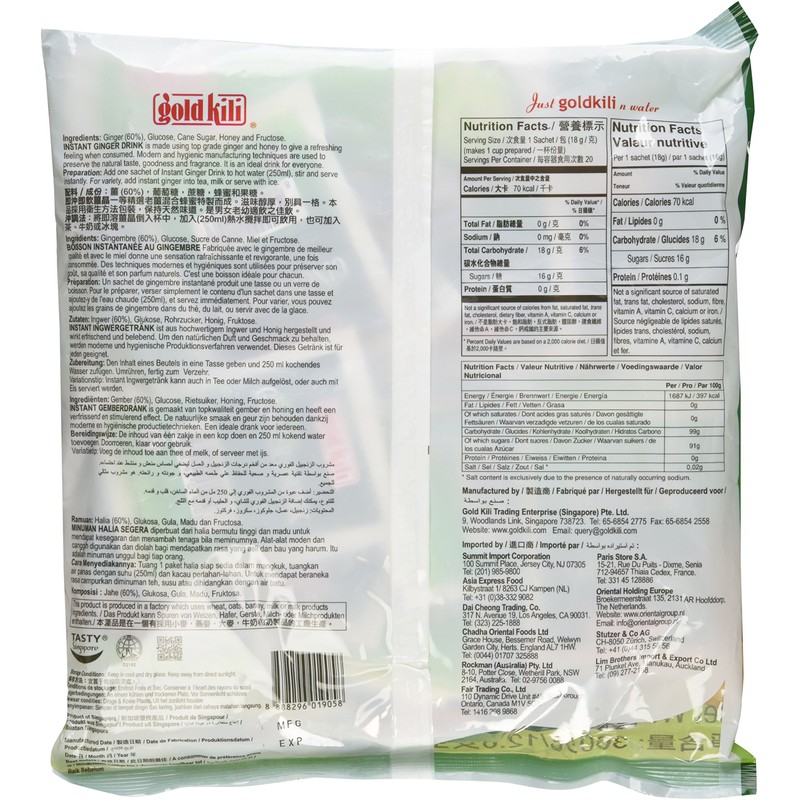 Ginger Drink Gold Kili 40 Sachets Packed in 2 Bags,