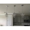 riomasee Mini Chandelier Modern Chrome Crystal Ceiling Light Fixture 1-Light