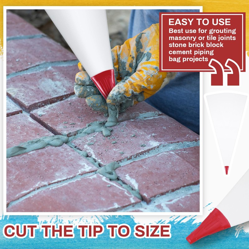 Gueevin 9 Pcs Tile Grout Masonry Mortar Bag with Molded