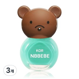 Nbbebe Children's Nail Polish, Funny Mint, 3 Pieces / 엔비베베 아동용 매니큐어, 퍼니민트, 3개