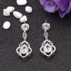 QUKE Silver Tone CZ Austrian Crystal Water Drop Bridal Wedding