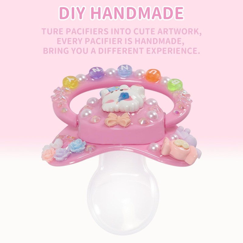 CutiePlusU Adult Sized Pacifier Dummy for Adult-Big Shield DIY Handmade-Bunny