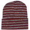 Blended Stripe Beanie Unisex Knit Winter Warm Ski Hat Fold-Up