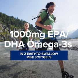 GNC Triple Strength Fish Oil Mini Omega 3 Supplement, 1000mg EPA and DHA, Supports Heart, Brain, Skin, Eye and Joint Health, 120 Mini Softgels