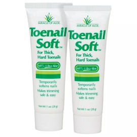 Miracle of Aloe Toenail Soft 1 Oz - 2 Pack Temporary Nail Softening Cream