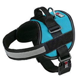 Dog Harness, Reflective No-Pull Adjustable Vest with Handle for Walking, Training, Service Breathable No - Choke Harness for Small, Medium or Large Dogs Room for Patches Girth 36 to 46 in Turquoise