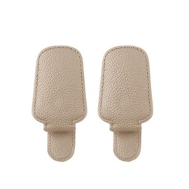 uvbws2Pack Beige car Sunglasses Frame - car Sunshade Accessories - car Magnetic Leather Glasses Clip