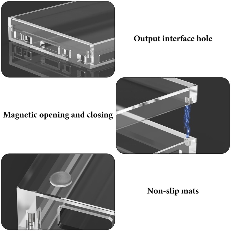 Geekria Audio Samplers Clear Acrylic Case Protector, Magnetic Closing Dust