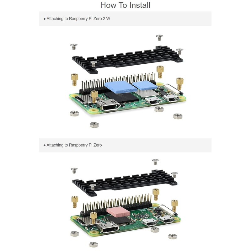 Waveshare Heatsink Compatible with Raspberry Pi Zero Series/Zero/Zero 2 W